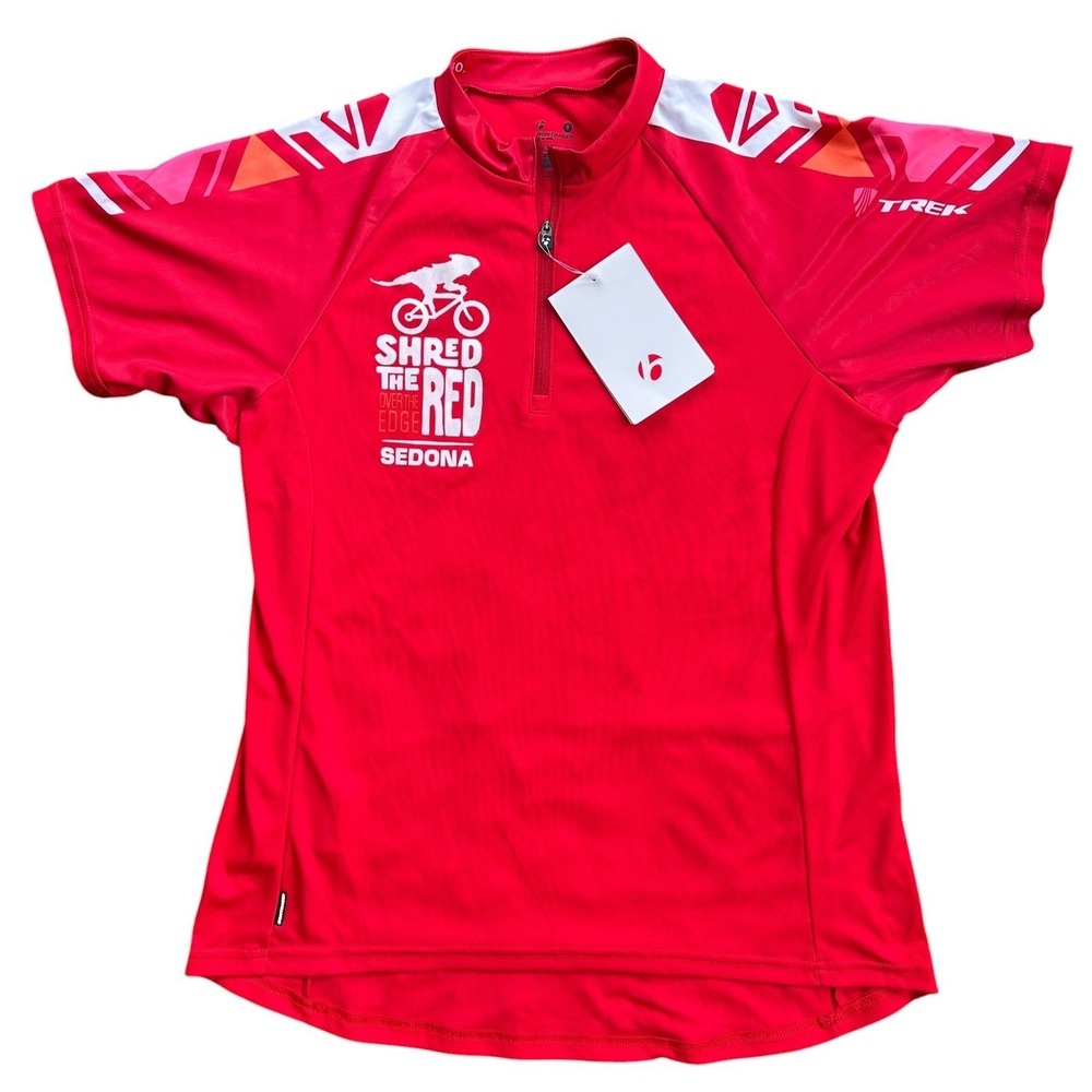 Bontrager Solstice Cycling Jersey‎ Wmns Large Red Shred The Red Sedona NWT Stain